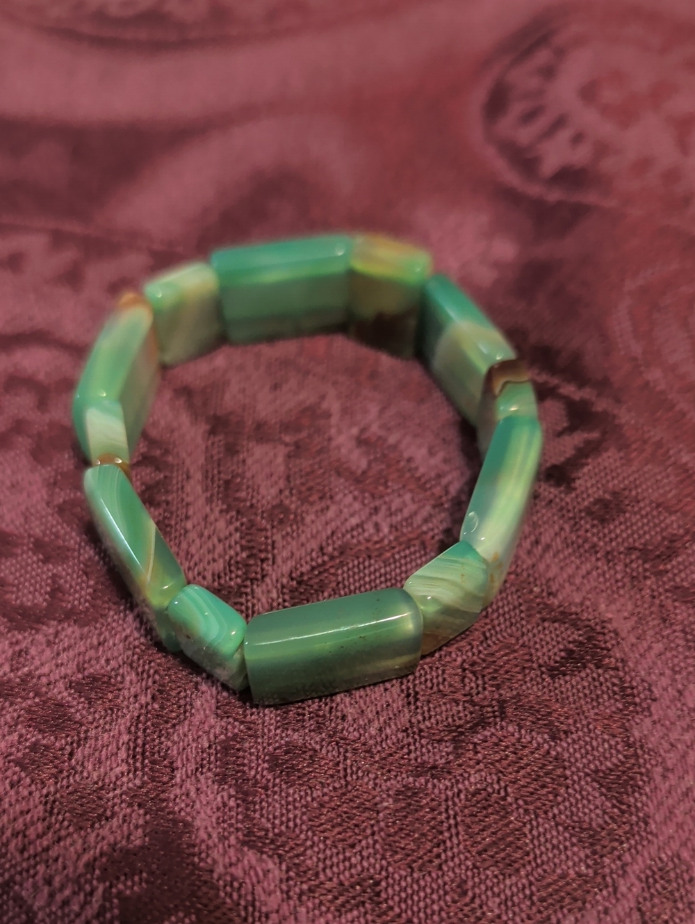 Green Beaded Stretch Bracelet - Women Jewelry